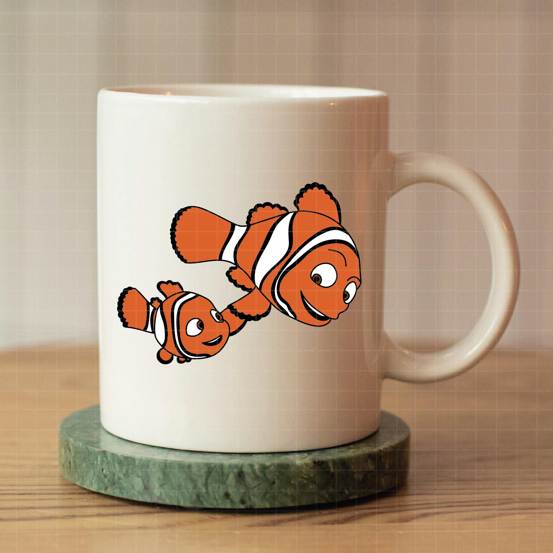 3732 - Nemo and His Dad Dtf Full Color Svg, Eps, Png, Dxf, Jpeg. Disney ...
