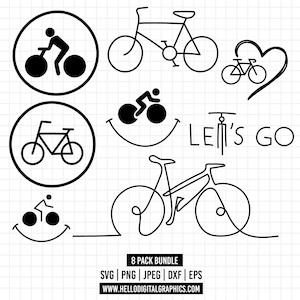 1362 - fiets Svg-bundel, fietsen clipart, fiets gesneden bestanden, mountainbike silhouet, Instant Download, commercieel gebruik