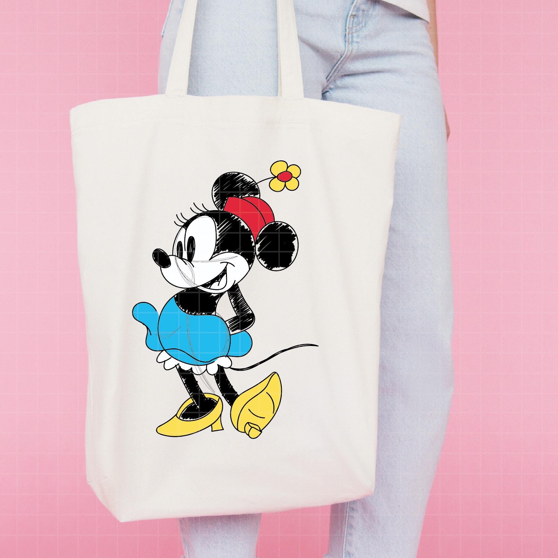 1059 - ミニーのポーズ付きDTFフルカラーSVG、Eps、Jpeg、Dxf、Png