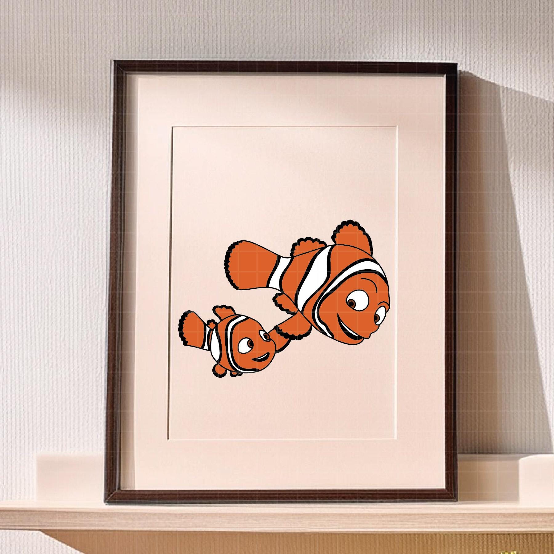3732 - Nemo and His Dad Dtf Full Color Svg, Eps, Png, Dxf, Jpeg. Disney ...
