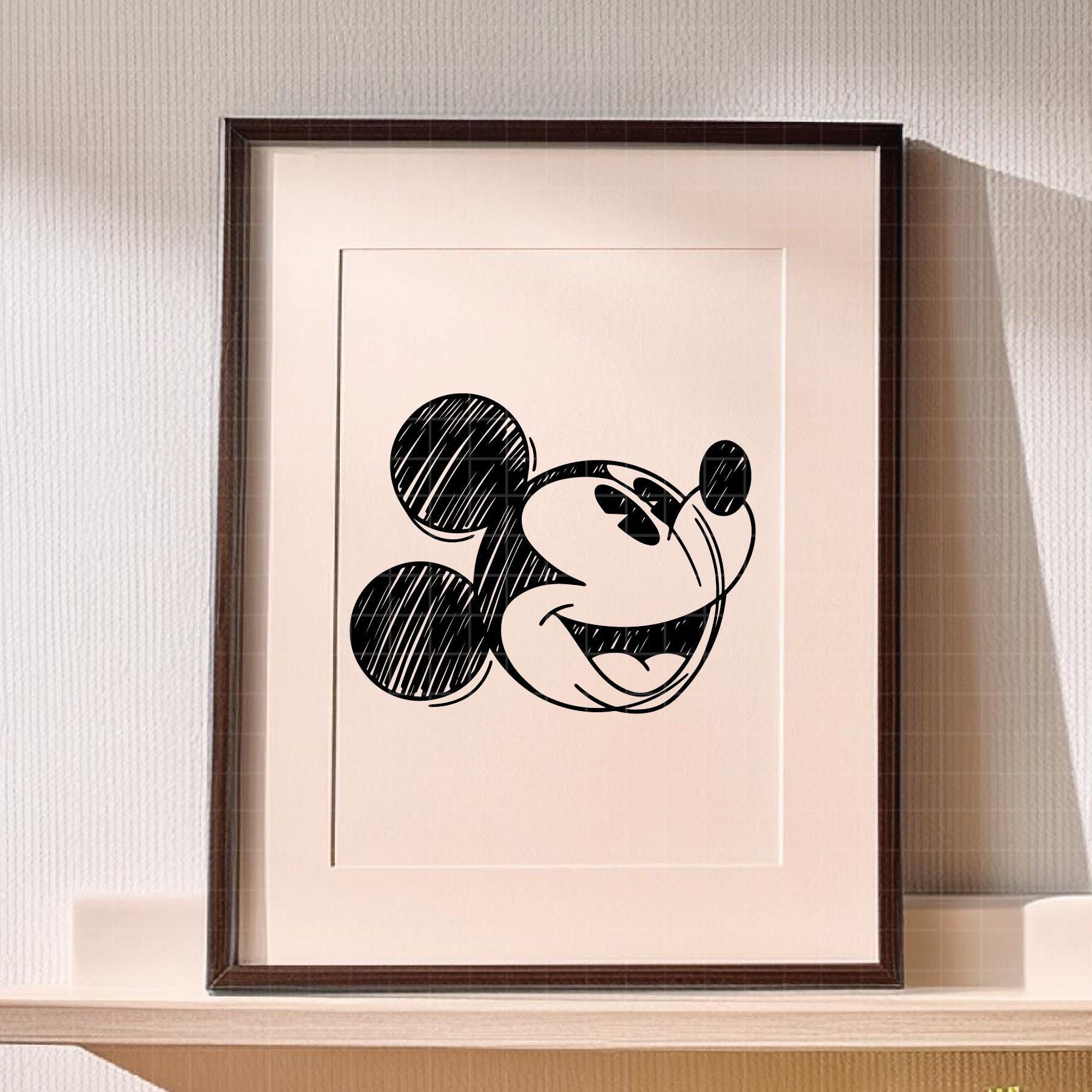 452 - Mickey Sketch SVG, EPS, PNG - Mickey's Smile in Sketch