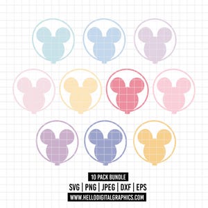 2776 - Disney-ballonnen verpakken SVG, EPS, PNG - Disney-ballonnen dtf clipart-vector. disneyland dtf. Disney verjaardagen dtf. Mickeyy-ballonnen dtf