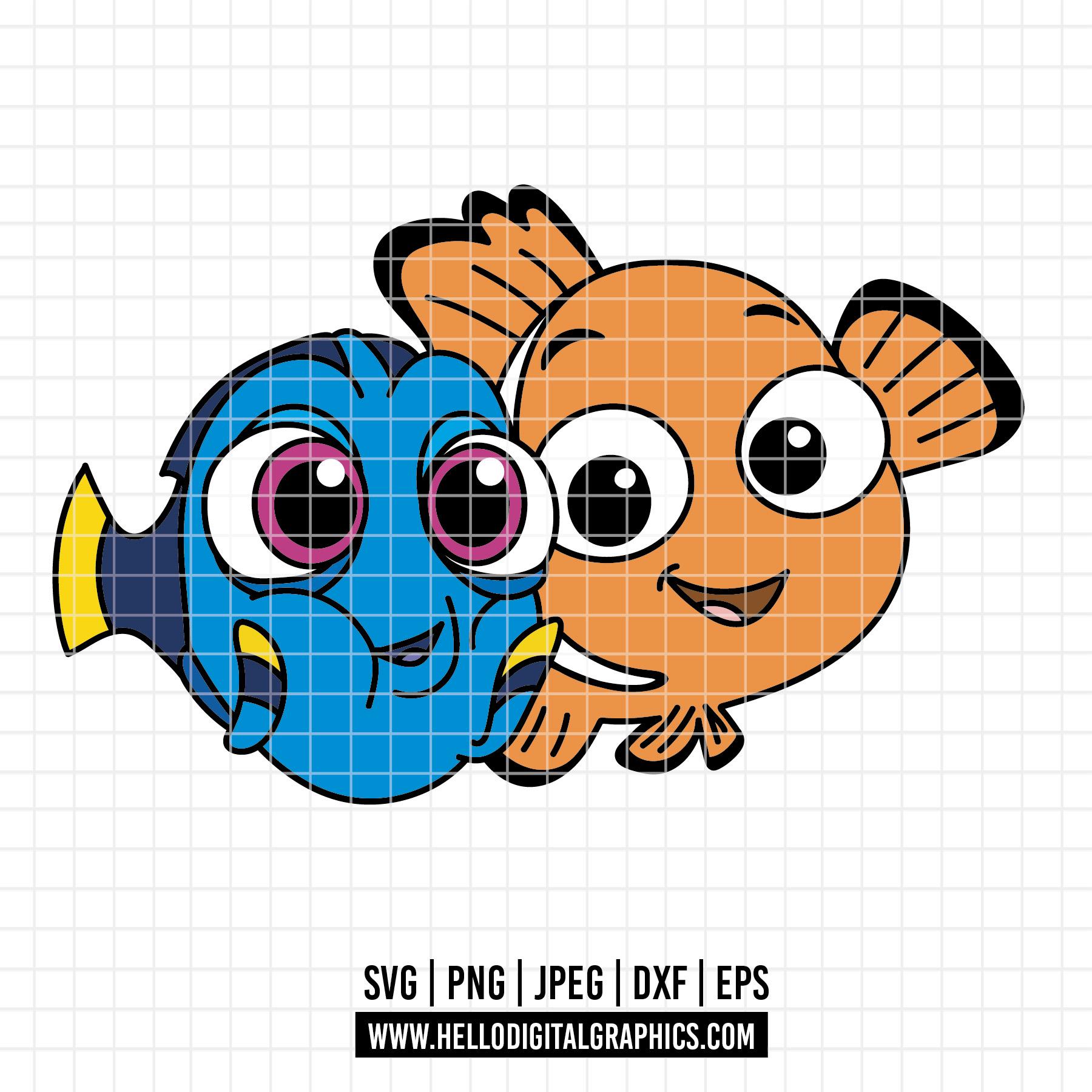 3734 - リトルニモとドリーのフルカラーSVG、EPS、PNG、DXF、Jpeg
