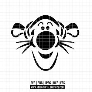 273 - Tigger SVG, EPS, PNG - winnie the pooh Clipart Vector. Tigger face svg Tigger dtf Winnie Pooh dtf