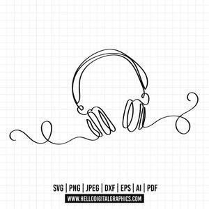 1298 - Cuffie SVG Cuffie Vettore Cuffie Clipart Cuffie Cricut Cuffie File di taglio Auricolari svg Musica svg dxf eps png jpg