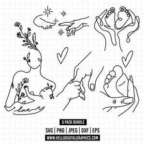 1252-bébé Svg/femme enceinte traceur fichier Svg Bundle/Line Art Svg/maternité Cricut grossesse Silhouette maman téléchargement/téléchargement instantané
