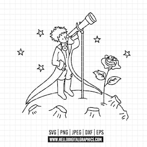 15 - De kleine prins SVG, eps, png - de kleine prins clipartvector. De kleine prins dtf. De kleine prins-iconen