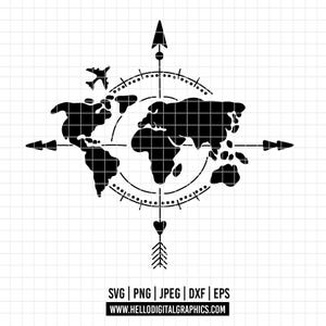 49 - Carte du monde SVG, EPS, PNG - Vecteur de clipart carte du monde. amour pour les voyages dtf. Amour pour les cliparts de voyage. Mapamundi clipart dtf
