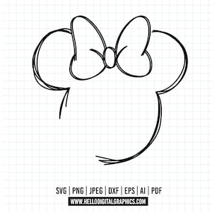 983 - Griffonnage de visage de souris SVG, EPS, PNG - Vecteur clipart de griffonnage de visage de souris. Svg silhouette Minniie. Svg Minniee doodle. Minniee contour dtf