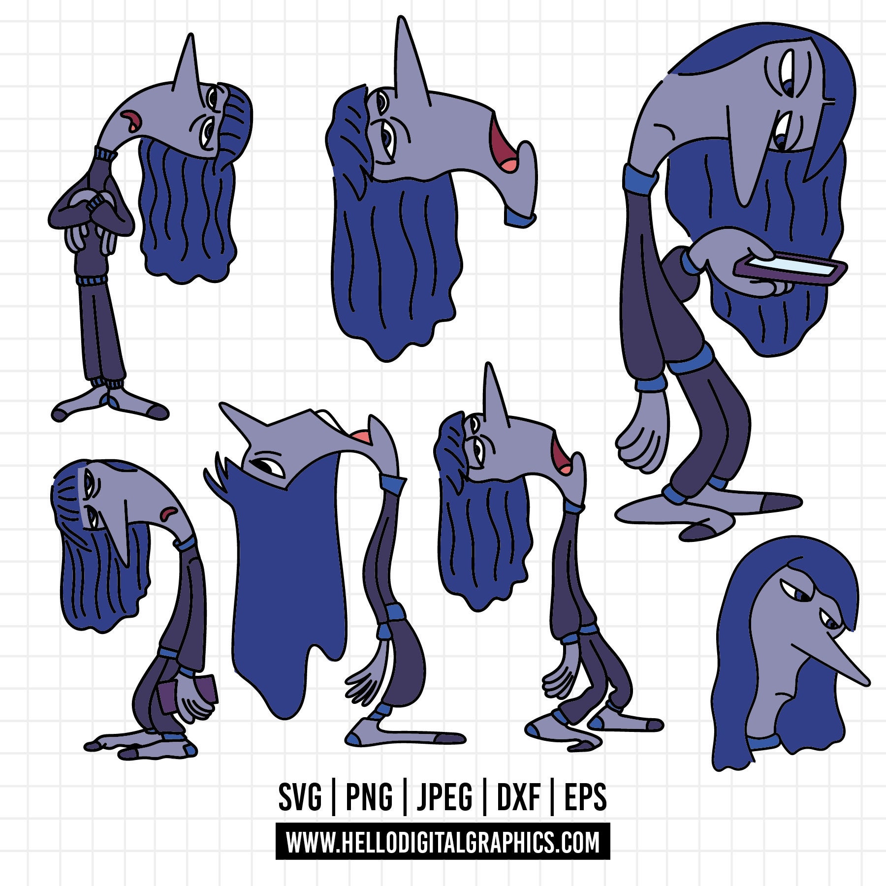 1508 - Ennui Inside Out 2 SVG, EPS, PNG - Ennui Clipart Vector. new  characters Ennui vectorized, digital download