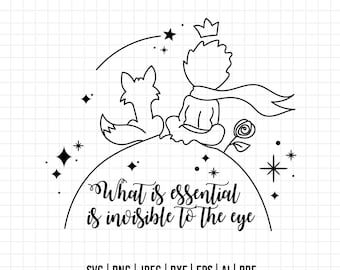 1368 - The Little Prince and the fox SVG/The Little Prince Svg/The Little Prince Clipart/Le Petit Prince Art/Cut file Cricut, Silhouette