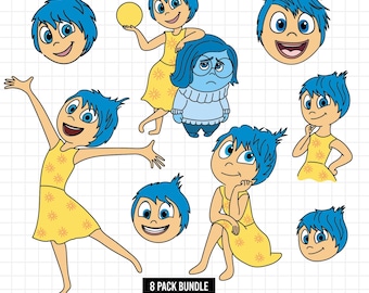 1484 - Joy mega pack bundle SVG, EPS, PNG - Inside Out 2 new Characters Clipart Vector. Emotions Inside Out 2 Clipart Vector. Joy dtf