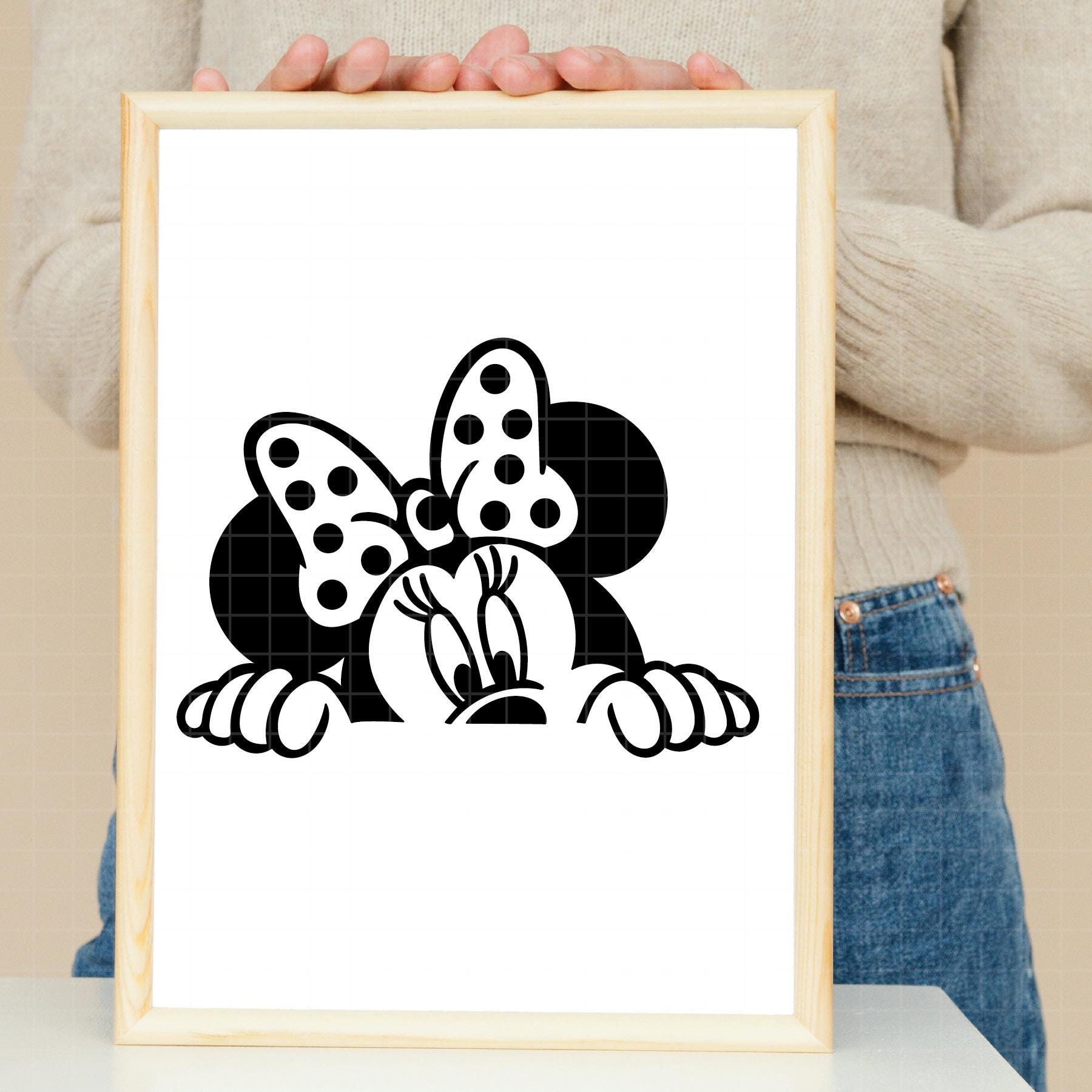 441 - ミニーが覗いている SVG、EPS、PNG - かくれんぼをするミニーの