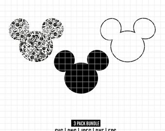 251 - Mickeyy silhouette pack design SVG,EPS,PNG - Disneey heads silhouette Clipart Vector. Disneey icons pack dtf. Mickeyy clipart pack svg