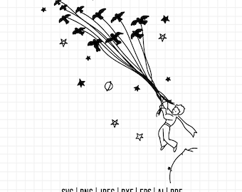 1260 The Little Prince and the fox SVG/The Little Prince Svg/The Little Prince Clipart/Le Petit Prince Art/Cut file Cricut, Silhouette