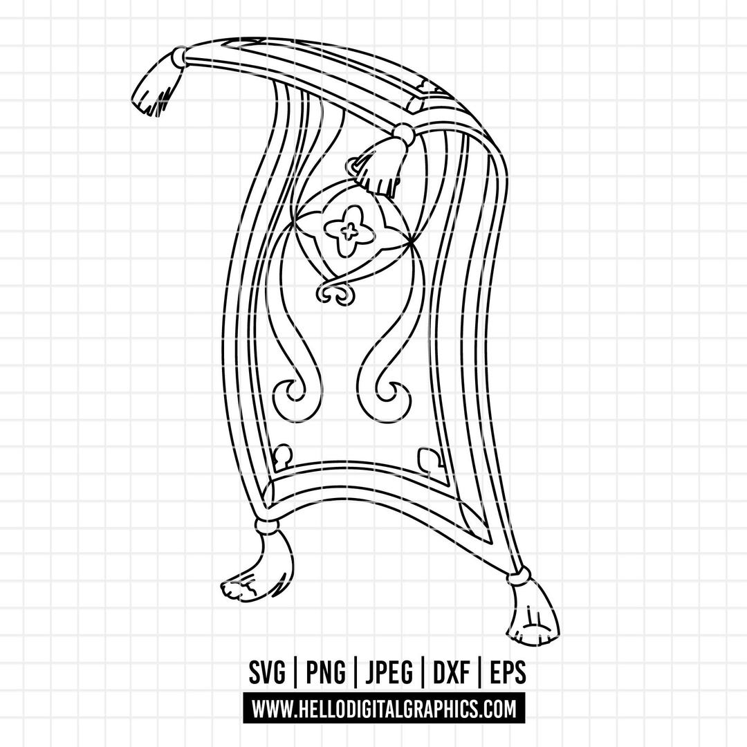 3646 - Aladdin's Carpet Line Art Svg, Eps, Jpeg, Dxf, Png. Disneyy ...
