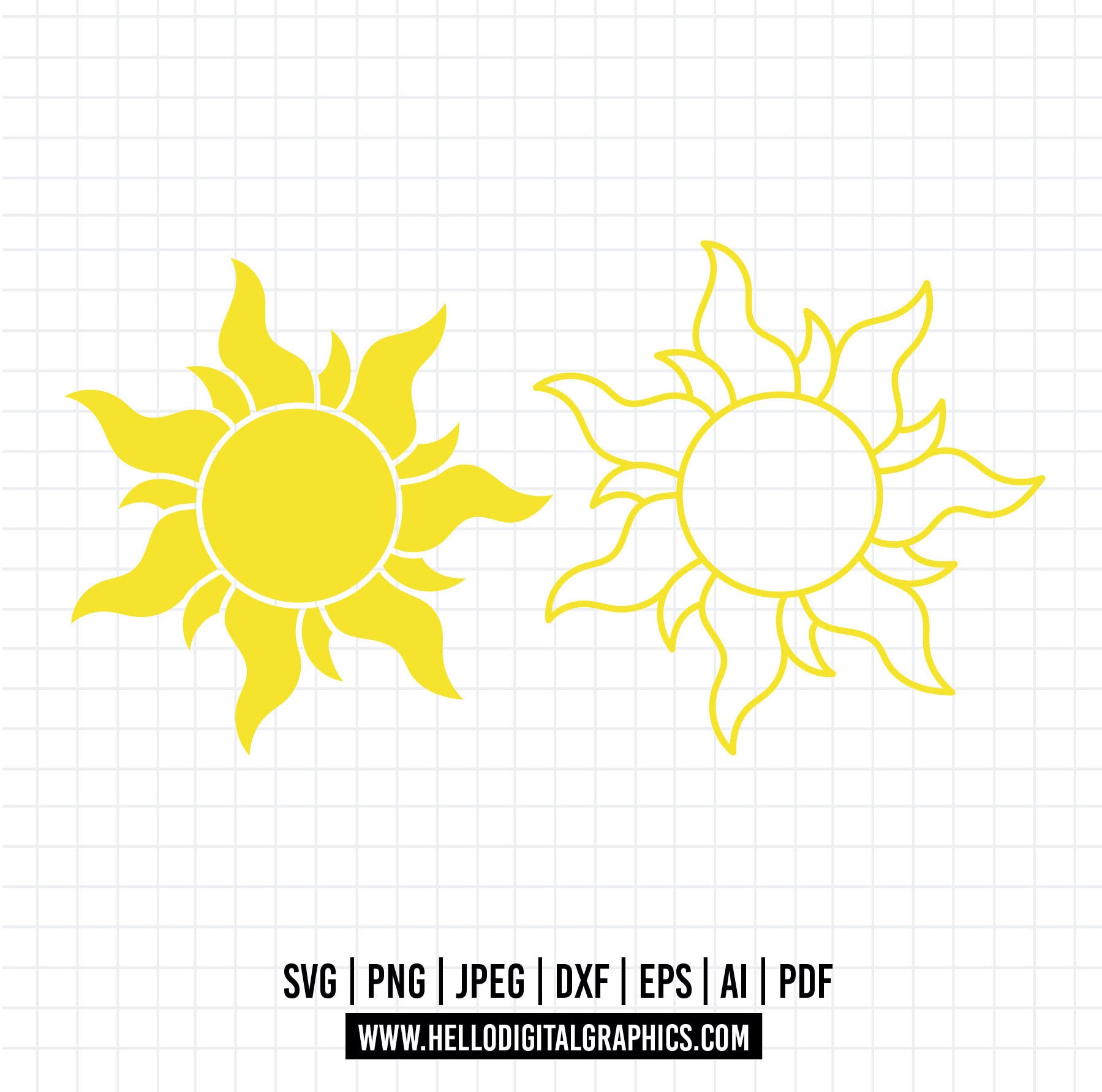 976 - 塔の上のラプンツェルの太陽のSVG、EPS、PNG - ディズニー