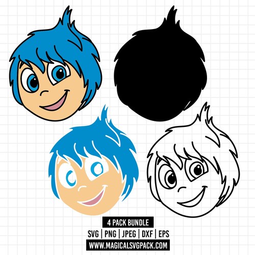 1486 - Joy pack bundle inside out 2 SVG, EPS, PNG - Emotions Inside Out 2 new Characters Clipart Vector. joy doodle clipart. joy dtf