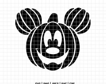51 - Disneey Halloween Pumpkin Mouse Head SVG, EPS, PNG - Halloween Pumpkin Mouse Head Clipart Vector. Disney halloween dtf