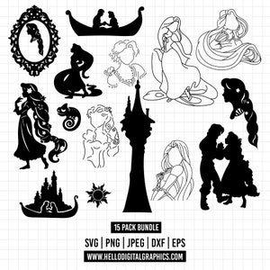 1273 - Rapunzel svg/rapunzel png/principessa svg/rapunzel svg bundle/rapunzel svg bundle,/file di taglio per cricut silhouette,