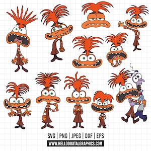 1499 - angst binnenstebuiten 2 SVG, EPS, PNG - angst Clipart Vector. nieuwe personages binnenstebuiten 2 Angst digitale download.