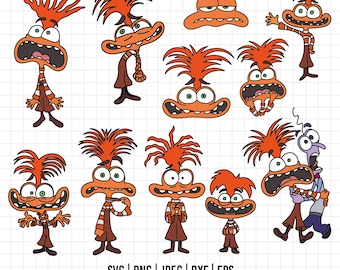 1499 - Anxiety pack bundle Inside Out 2 SVG, EPS, PNG - Anxiety Clipart Vector. new characters inside out 2 Anxiety digital download.