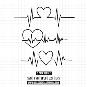 1296 - Battement de coeur Tshirt Svg, bundle svg battement de coeur, battement de coeur svg, clipart battement de coeur, soins de santé, infirmière SVG, fichiers de coupe Cricut/Silhouette