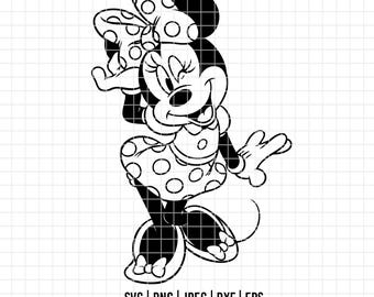 2987 - Minnie classic SVG, EPS, PNG - Minnie cute Clipart Vector. Disney minnie moods dtf.
