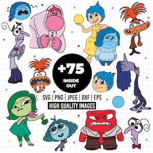 1511 - Emozioni da dentro a fuori 2 SVG, EPS, PNG - Inside Out 2 nuovi personaggi Clipart Vector. Pacchetto bundle vettorializzato