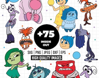 1511 - inside out 2 Mega pack bundle dtf SVG, EPS, PNG - Inside Out 2 new Characters Clipart Vector. Pack bundle vectorized