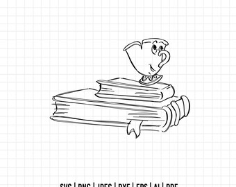 623 - Chip, Beauty and the beast SVG, Png, EPs - Princess Belle's friends clipart vector. Belle iconic scenes, Disneey classics dtf