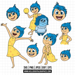 1484 - Joie SVG, EPS, PNG - 2 nouveaux vecteurs clipart à l'envers. Clipart vectoriel d'émotions à l'envers. Tristesse et joie svg