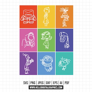 1451 - Emotions Inside Out 2 SVG, EPS, PNG - anxiety, ennui, sadness Clipart Vector. Inside out dtf