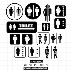 1369 - badkamer Svg, toilet symbool svg, toilet teken svg, toilet svg, toilet pictogram svg, minimale omtrek badkamer teken svg