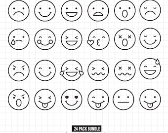 1325 - Emojis pack bundle SVG, EPs, dxf - Emoji cliparts pack bundle. Emoji Icon pack svg. Emoji Silhouette dtf