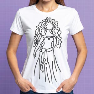 1210 - Brave, Merida pack bundle dtf line art Svg, Eps, Jpeg, Dxf, Png. Disneyy princess, Merida brave icons pack dtf. image 6