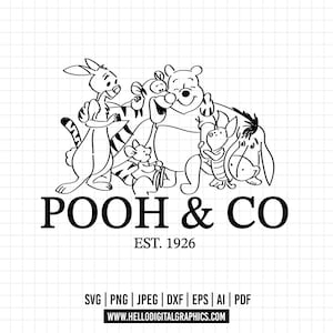1100 - Winnie the pooh & Co. Svg, Eps, Jpeg, Dxf, Png. Disneyy classic, Winnie the pooh dtf.