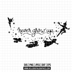 19 - Peter pan SVG, EPS, PNG - Peter pan Clipart Vector. Tinkerbell quotes svg. peter pan, Never grow up. Peter Pan quotes. Disneytrips 2025