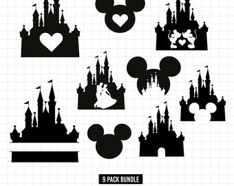1343 - Castle svg, disneey svg, home svg, sitckers svg, png, clipart, cutting files for cricut silhouette