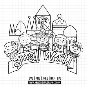 2906 - it's a small world disneeyy pack bundle SVG, EPS, PNG - Disneeyy-Inspired 'It's a small world' numbers and quotes set clipart vector.
