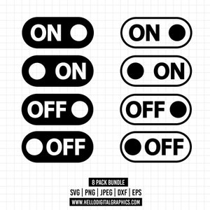 1341 - SVG interrupteur marche/arrêt, SVG marche/arrêt, bouton marche/arrêt SVG, mode marche SVG, mode arrêt SVG, Cricut, silhouette, autocollant, vinyle, épingle