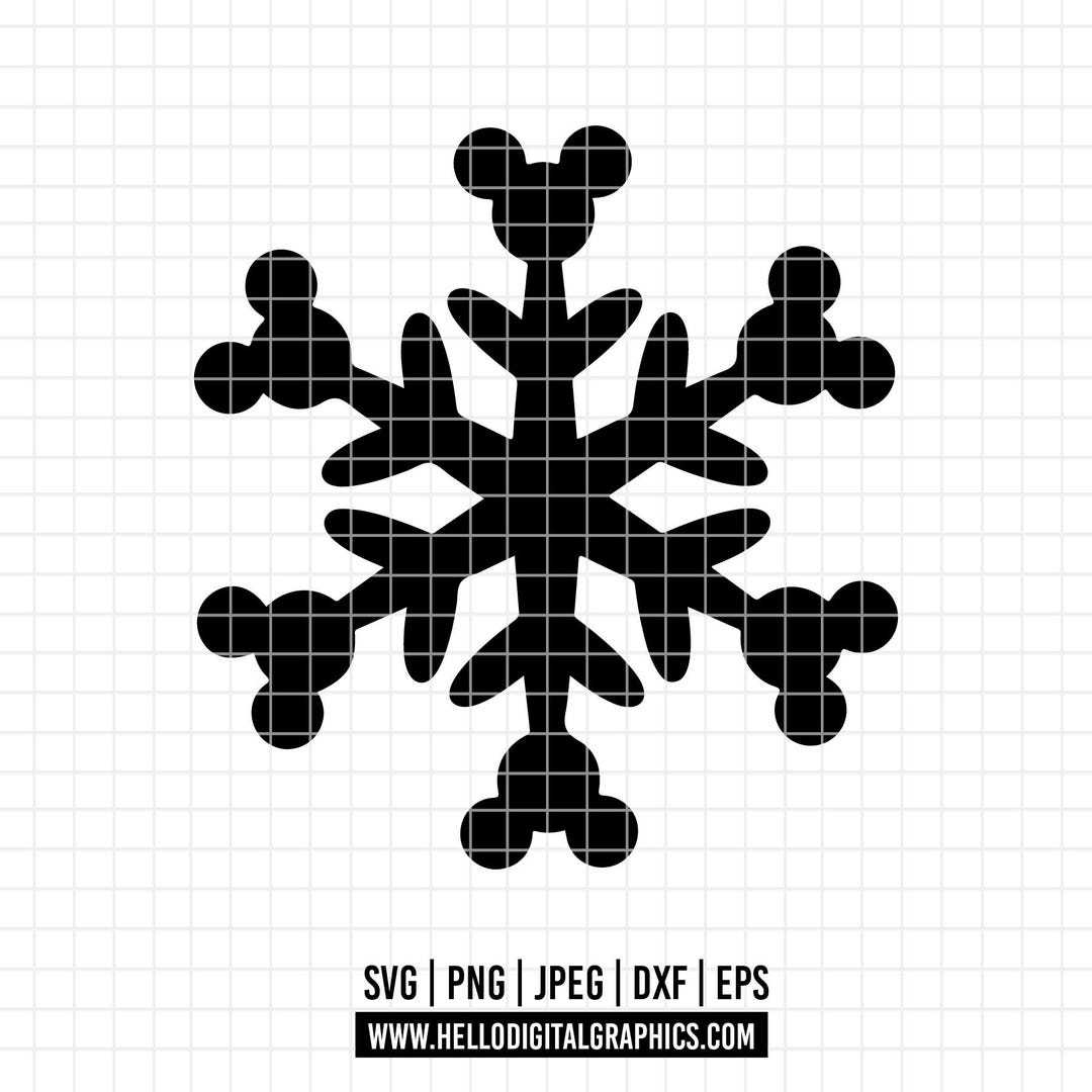 Disney Snowflake Vector 517 - Disneey Snowflake SVG, PNG, EPS - Mickeey's Snowflake Clipart ...