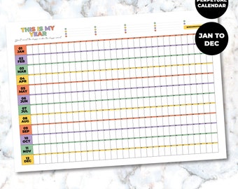 COD12 Perpetual Giant Wall Planner, Wall Calendar, Wall Planner, Monthly Planner, Year Planner, Academic Wall Calendar, January Start