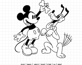 プルートの顔のデジタルファイル - SVG/PDF/PNG/JPeg - ミッキーと仲間