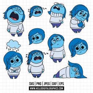 1487 - Tristesse SVG, EPS, PNG - 2 nouveaux vecteurs clipart à l'envers. Clipart vectoriel d'émotions à l'envers. Clipart de tristesse