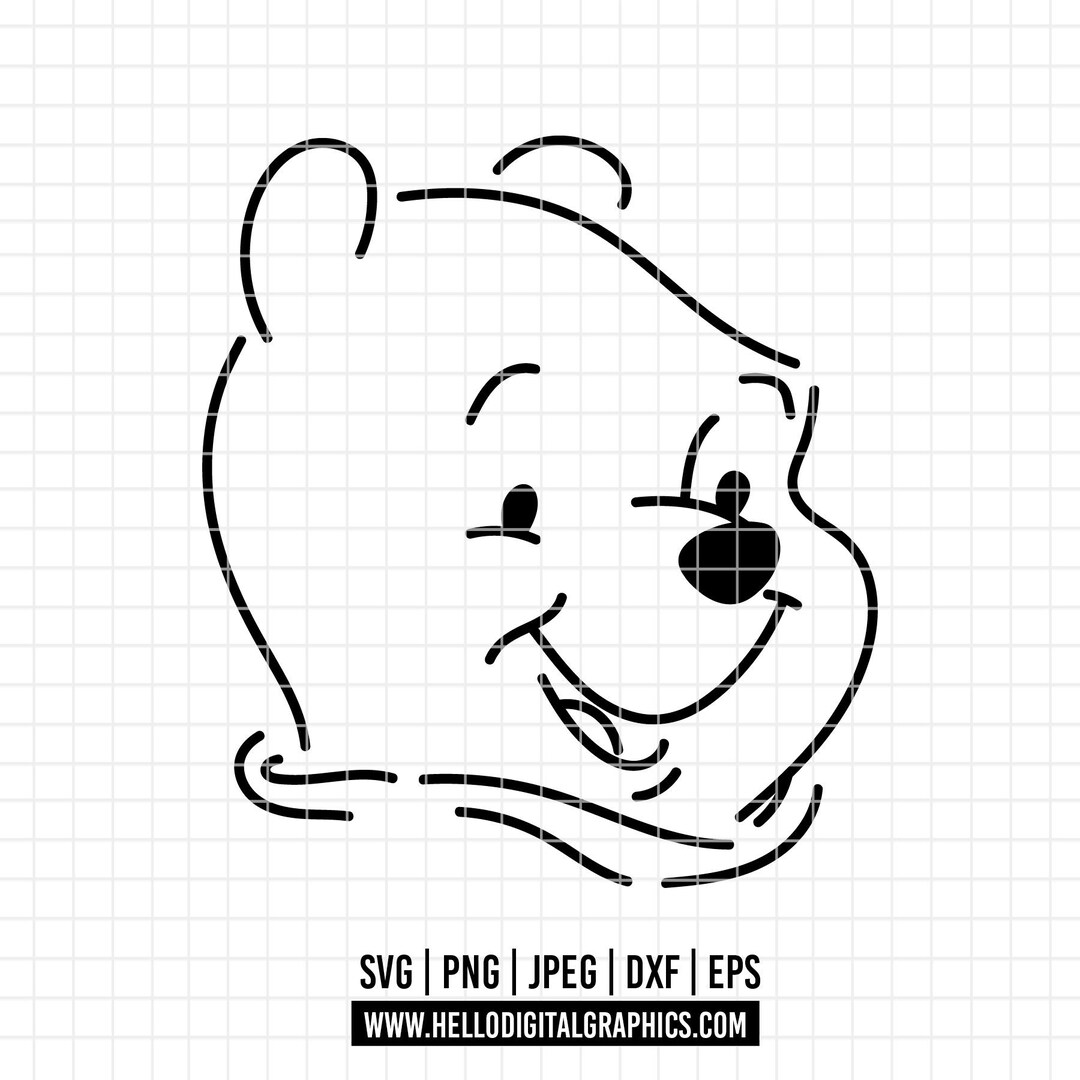 546 Winnie the Pooh Outline SVG, PNG, Eps Winnie the
