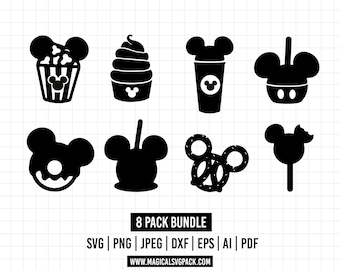 210 - Disneyy Snack goals pack bundle SVG, EPS, PNG - Disneey Snack goal pack bundle  Clipart Vector. Disney trips svg. Disneey squad dtf.