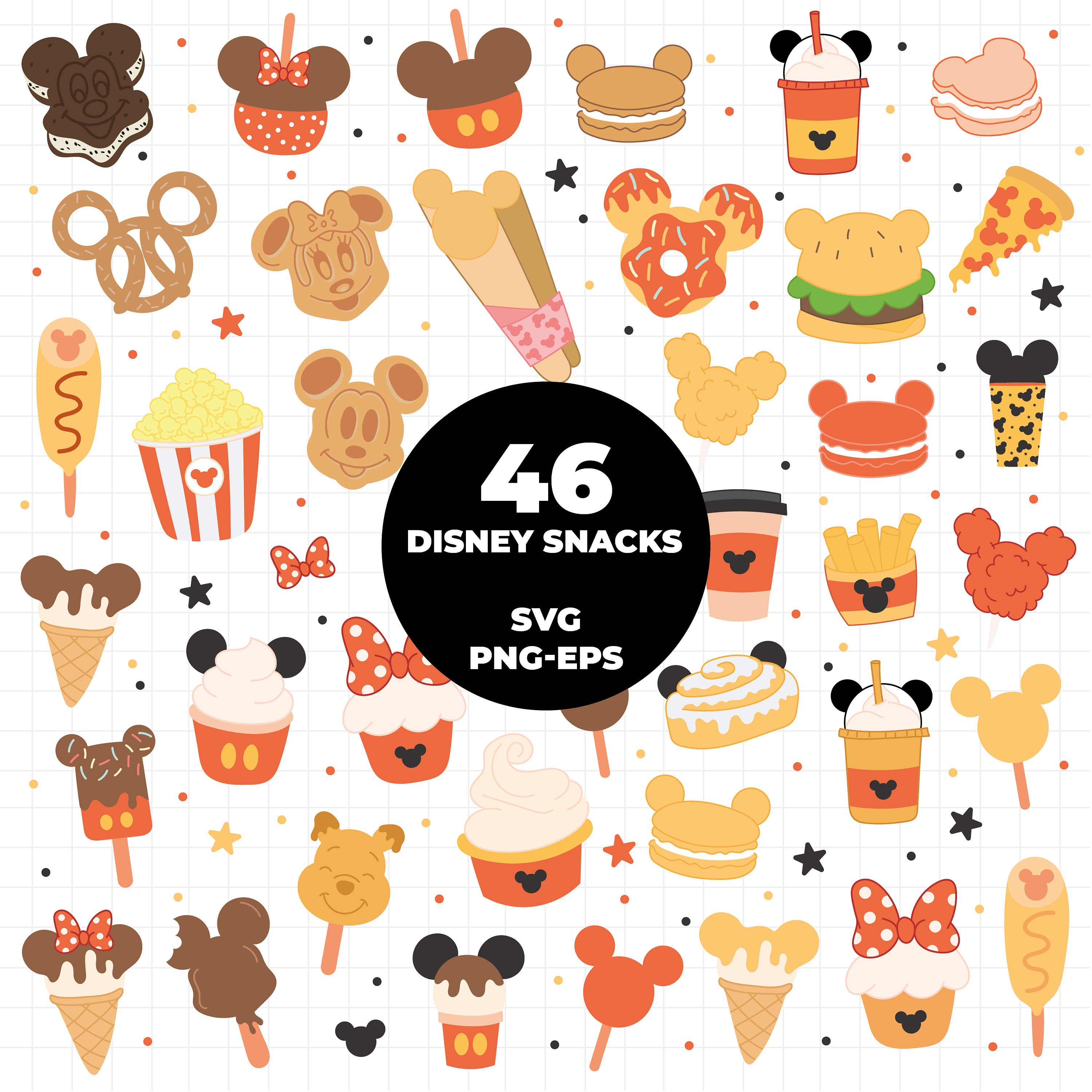 888 - Disneey Snack Goals Pack Bundle SVG, EPS, PNG - Disneey