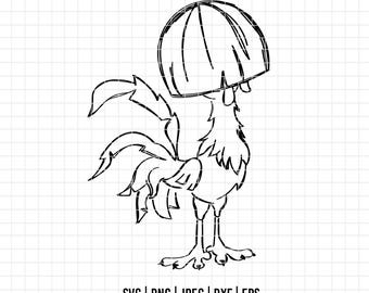 1973 - Heihei svg, Disneyy Princess Moana Sketch pack bundle SVG, EPS,PNG - Moana outline svg. Moana doodle Clipart vector. Moana line svg