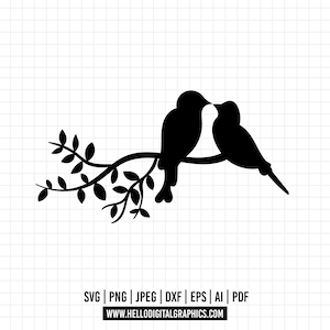 1297 - uccello innamorato svg Vettore, clipart Colomba, file SVG Uccello per Silhouette Cameo o Cricut, vettore uccello, uccello eps/uccello svg/colibrì svg